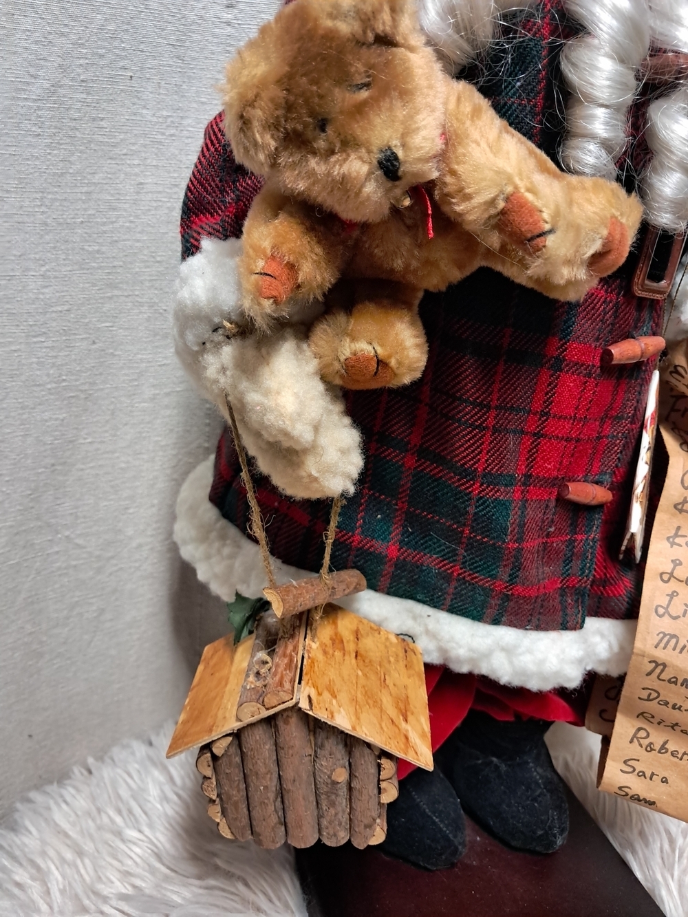 25" Tall Standing Scottish Santa With List And Toys - Picture 3 of 8